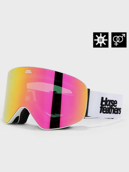 Horsefeathers Snowboardové okuliare Edmond - biele/zrkadlovo ružové HORSEFEATHERS