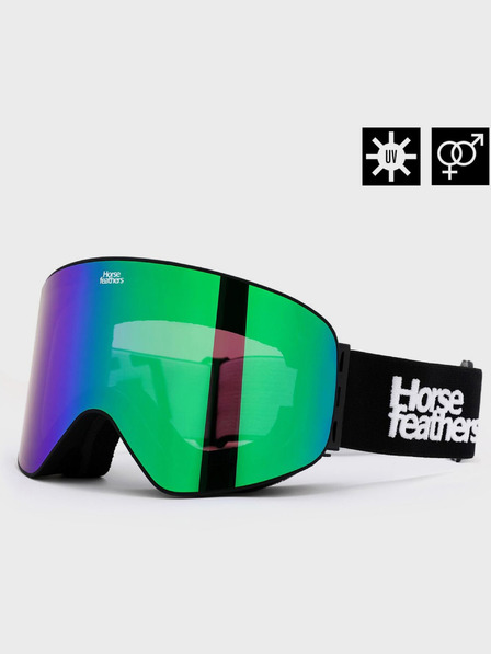 Horsefeathers Snowboardové okuliare Edmond - black/mirror green HORSEFEATHERS