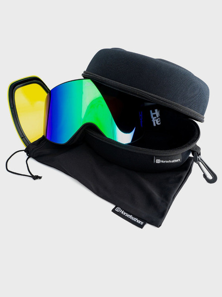 Horsefeathers Snowboardové okuliare Edmond - black/mirror green HORSEFEATHERS