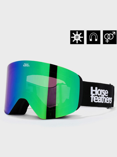 Horsefeathers Snowboardové okuliare Colt - čierne/zrkadlovo zelené HORSEFEATHERS