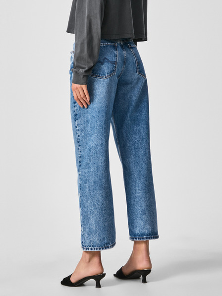 Pepe Jeans Modré dámske orezané džínsy širokého strihu Pepe Jeans Ani