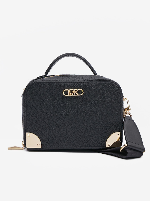 Michael Kors Čierna dámska kožená kabelka Michael Kors Trunk Xbody
