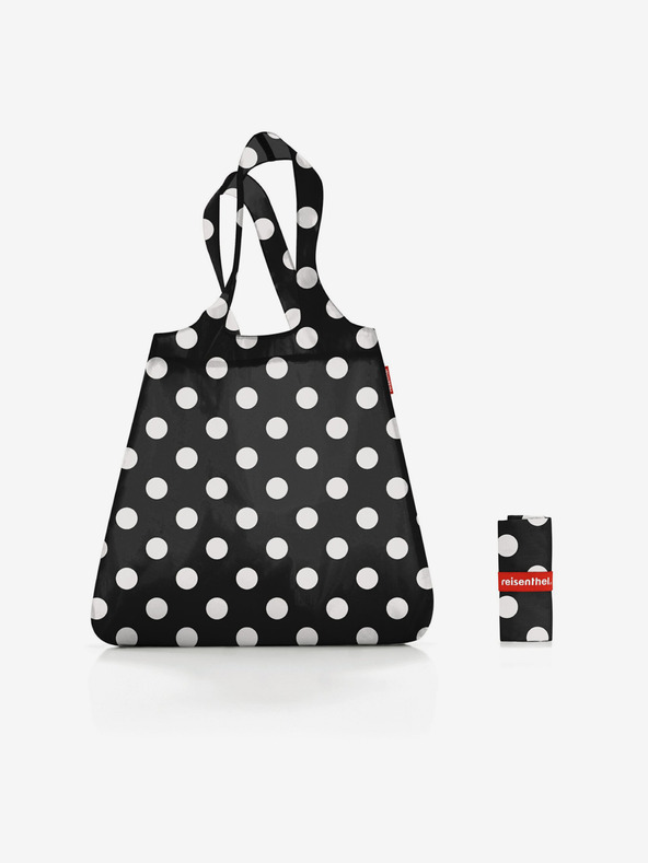 Reisenthel Čierna dámska nákupná taška s bodkami Reisenthel Mini Maxi Shopper Dots White