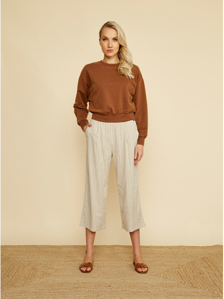 ZOOT.lab Béžové pruhované culottes ZOOT.lab Anika