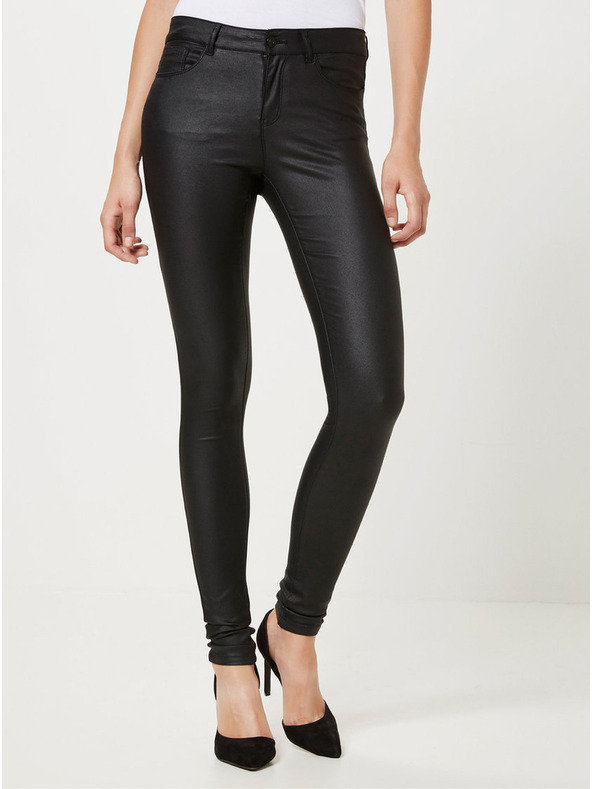 Vero Moda Čierne slim fit nohavice VERO MODA Seven