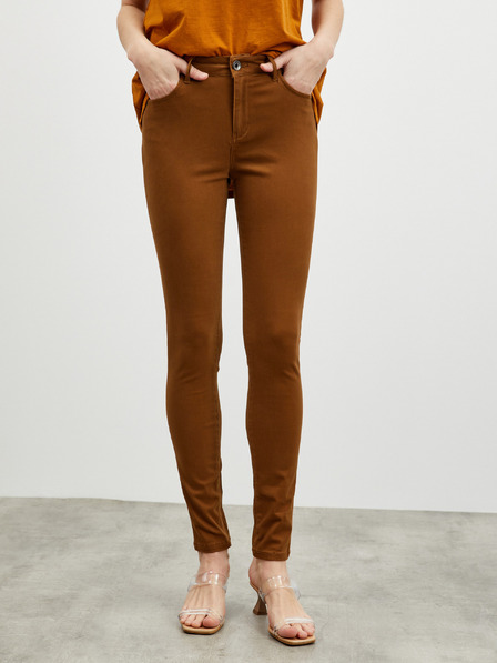 ZOOT.lab Hnedé dámske nohavice slim fit strihu ZOOT.lab Anna 2