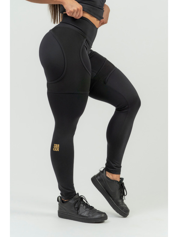 Nebbia Dámske športové legíny NEBBIA INTENSE Mesh 838 Gold Nebbia