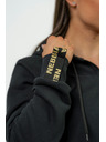 Nebbia Dámska športová mikina NEBBIA INTENSE Signature 845 Gold Nebbia