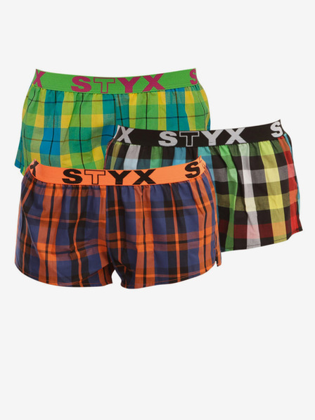 Styx 3PACK dámske športové šortky Styx elastické viacfarebné