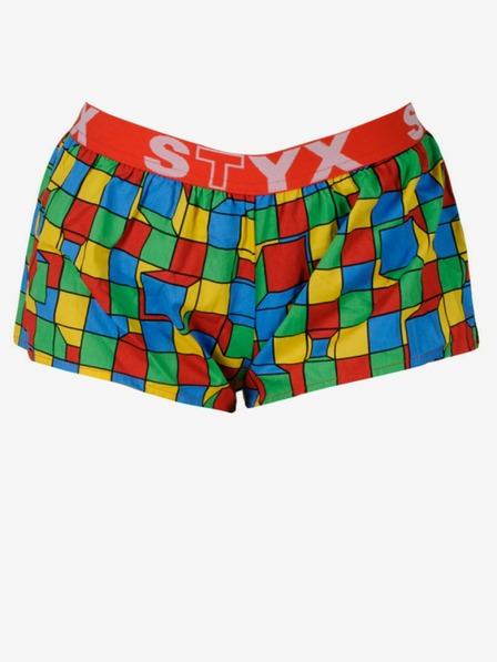 Styx Dámske umelecké športové šortky na gumu Styx kockované