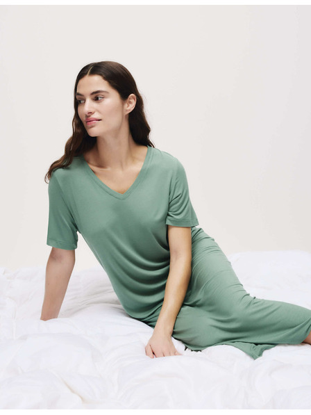 Marks & Spencer Nočná košeľa s čipkovou vložkou Marks & Spencer zelená