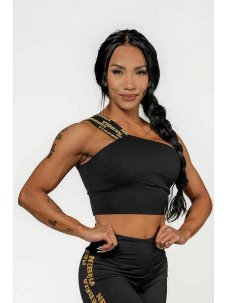 Nebbia NEBBIA Dámska športová podprsenka INTENSE Asymetrická 841 Gold Nebbia