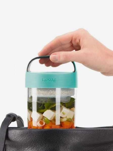 Lékué Tyrkysový box na desiatu Lékué Jar To Go (600 ml)