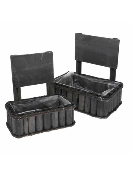 Casa de Engel Drevený obal na kvetináč s PVC - sada 2 ks, 0/8