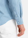 Ombre Clothing Pánska džínsová košeľa s vyšívaným vreckom - svetlomodrá Ombre Clothing