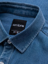 Ombre Clothing Pánska džínsová košeľa s lyocellom a výšivkou na hrudi - modrá Ombre Clothing