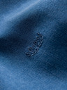 Ombre Clothing Pánska džínsová košeľa s lyocellom a výšivkou na hrudi - modrá Ombre Clothing