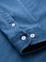 Ombre Clothing Pánska džínsová košeľa s lyocellom a výšivkou na hrudi - modrá Ombre Clothing