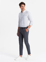 Ombre Clothing Pánska biela pruhovaná košeľa REGULAR FIT s vreckom Ombre Clothing