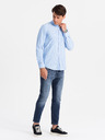 Ombre Clothing Pánska biela pruhovaná košeľa REGULAR FIT s vreckom Ombre Clothing
