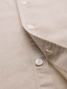 Ombre Clothing Pánska košeľa s krátkym rukávom a kubánskym golierom béžová Ombre Oblečenie