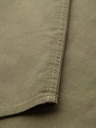Ombre Clothing Pánska košeľa s krátkym rukávom a kubánskym golierom khaki Oblečenie Ombre