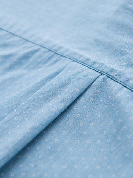 Ombre Clothing Pánske vzorované jemné džínsové tričko s vreckom - svetlomodré Ombre Clothing