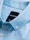 Ombre Clothing Pánske vzorované jemné džínsové tričko s vreckom - svetlomodré Ombre Clothing