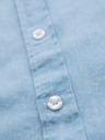 Ombre Clothing Pánske vzorované jemné džínsové tričko s vreckom - svetlomodré Ombre Clothing