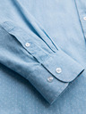 Ombre Clothing Pánske vzorované jemné džínsové tričko s vreckom - svetlomodré Ombre Clothing