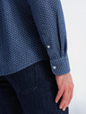 Ombre Clothing Pánska vzorovaná jemná džínsová košeľa s vreckom - modrá Ombre Clothing