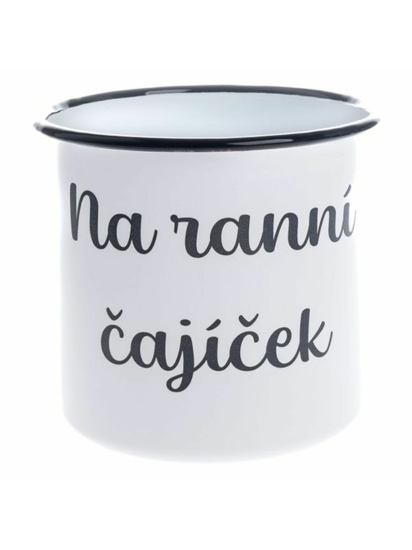Casa de Engel Smaltový dekoračný hrnček "Na ranný čajík", 1000ml, 0/36