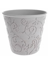Casa de Engel Obal na kvetináč - Eko plast, biely kvetinový, 0/48