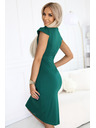 numoco 318-7 Elegantné midi šaty s pekným výstrihom - zelené