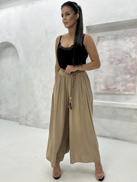 Edoti Dámske nohavice culotte PLR269 - hnedé EDOTI