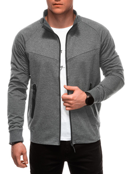 Edoti Pánska mikina na zips B1709 - grafitová OTHER