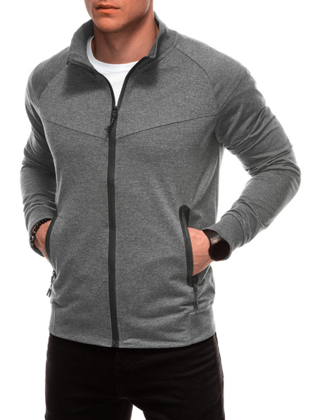 Edoti Pánska mikina na zips B1709 - grafitová OTHER