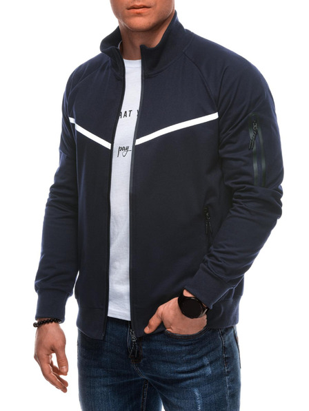 Edoti Pánska mikina na zips B1708 - tmavemodrá OTHER