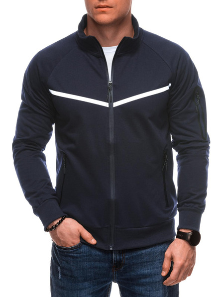 Edoti Pánska mikina na zips B1708 - tmavemodrá OTHER