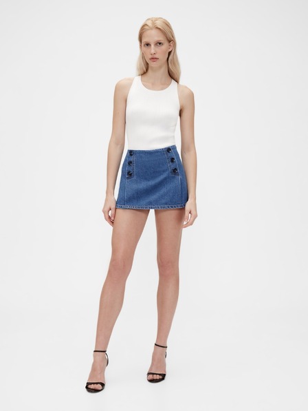 GAP Džínsová kraťasová sukňa Sailor GapStudio by Zac Posen GAP