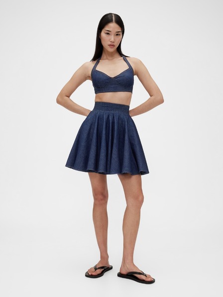 GAP Džínsová plisovaná mini sukňa GapStudio by Zac Posen GAP
