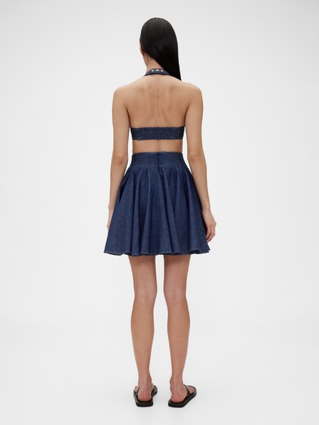 GAP Džínsová plisovaná mini sukňa GapStudio by Zac Posen GAP