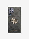 Guess PU 4G Metal Logo Zadní Kryt pro Samsung Galaxy S24 Ultra Grey Obal na telefón