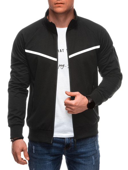 Edoti Pánska mikina na zips B1708 - čierna OTHER