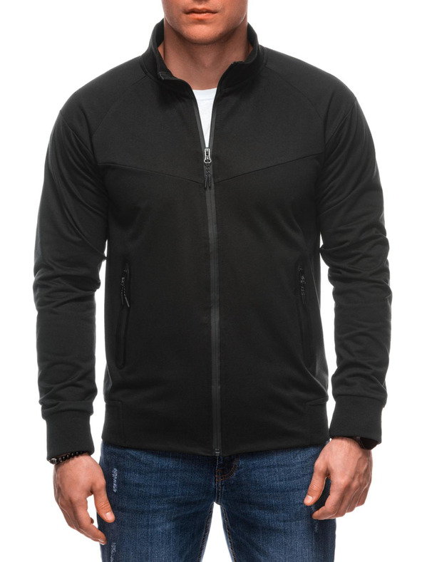 Edoti Pánska mikina na zips B1709 - čierna OTHER