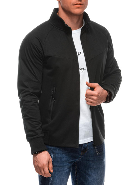 Edoti Pánska mikina na zips B1709 - čierna OTHER