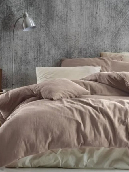 Kvalitex Francúzska mušelínová posteľná bielizeň 240x220, 70x90cm béžová Qualitex