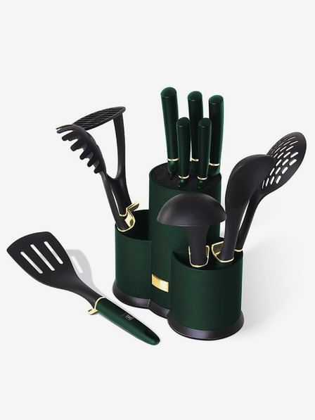 Berlingerhaus Sada nožov a kuchynského náčinia v stojane 12 ks Emerald Collection BERLINGERHAUS