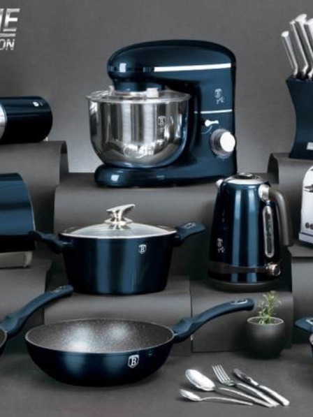 Berlingerhaus Sada nožov a kuchynského náčinia v stojane 12 ks Aquamarine Metallic Line BERLINGERHAUS