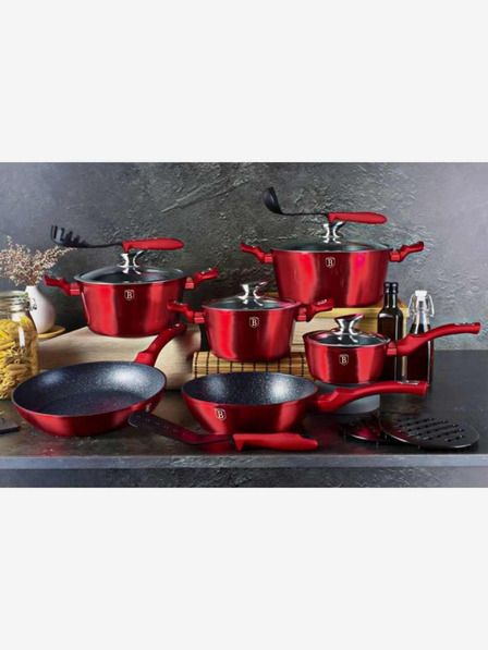 Berlingerhaus Panvica s mramorovým povrchom 30 cm Burgundy Metallic Line BERLINGERHAUS